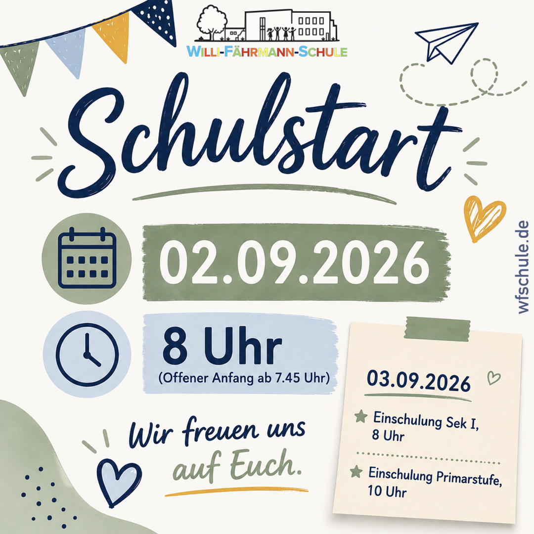 Schulstart 2026/2027 – wir freuen uns auf Euch!